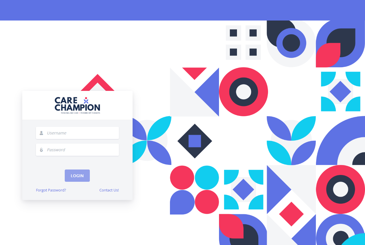 Care Champion web giriş ekranı