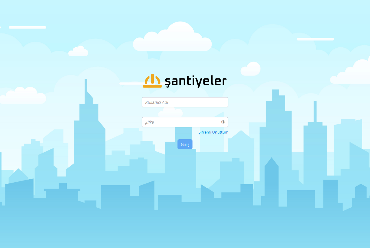 Şantiyeler web giriş ekranı